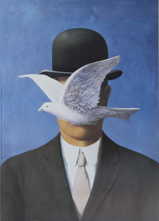 Man with Hat and Bird Rene Magritte